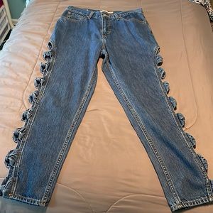 Levi’s cut out leg mom jeans